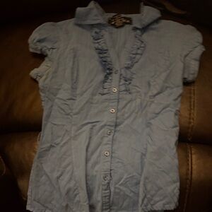 Vera Wang Blue Button Down Shirt